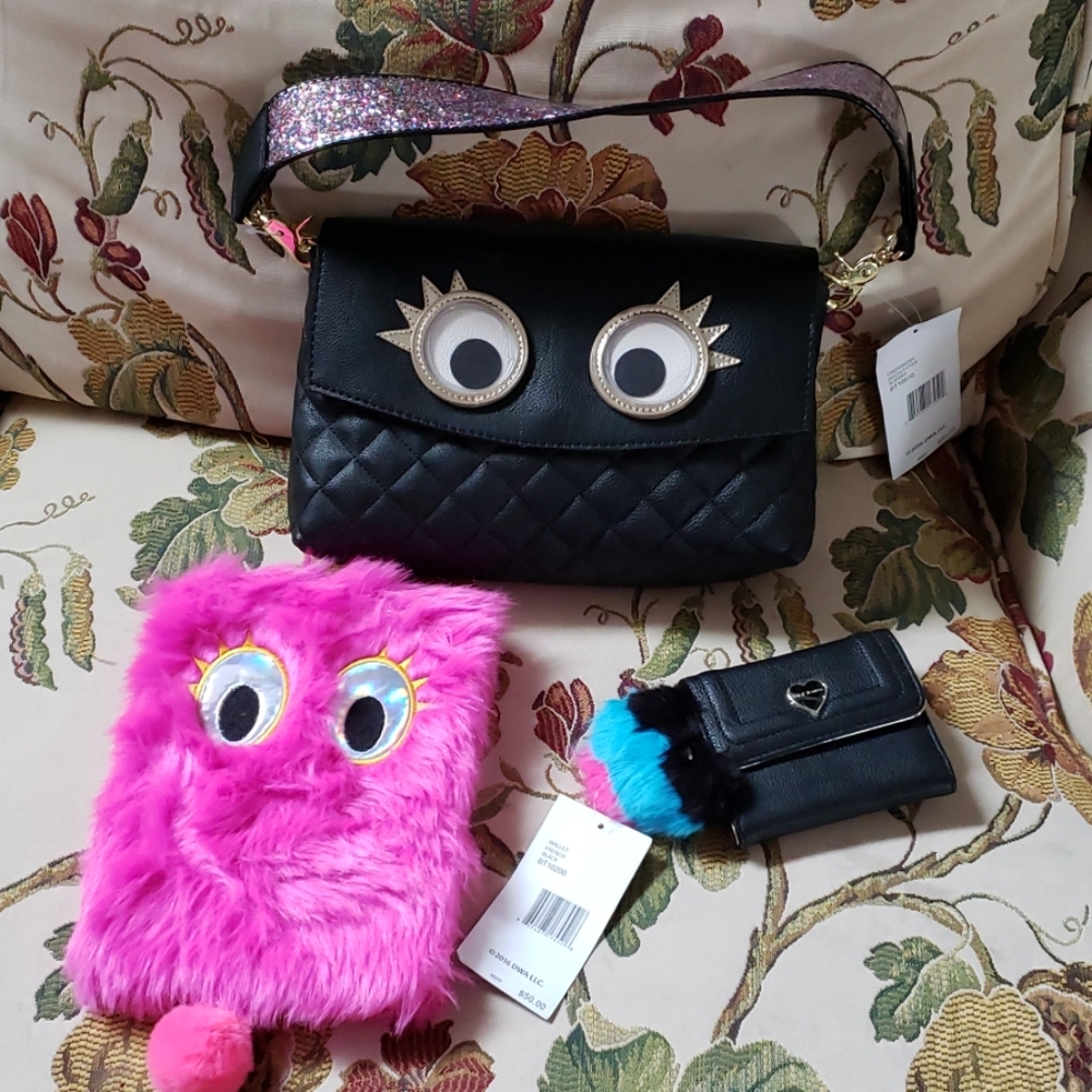Nwt.betsey johnson handbag&wallet & notebook